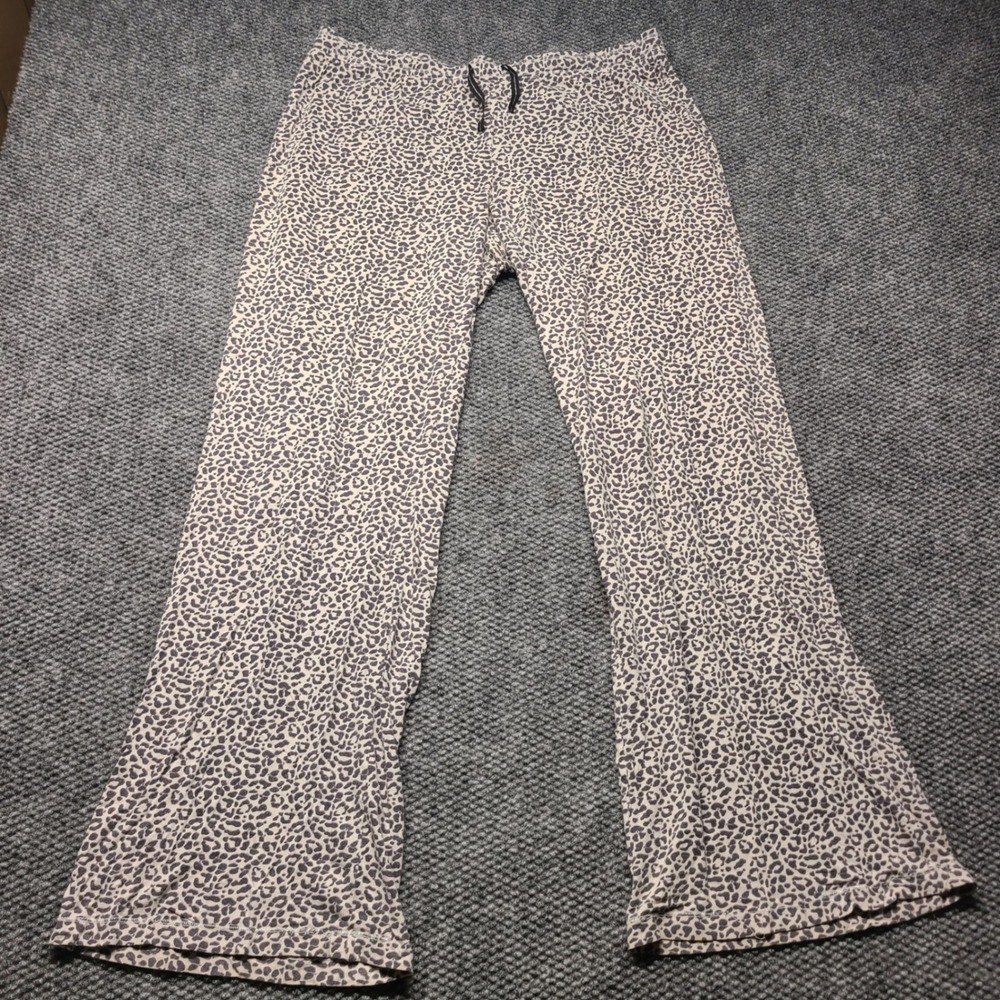 Victorias Secret Pajama Pants Womens XL Long Leopard Print Cotton Blend Lounge